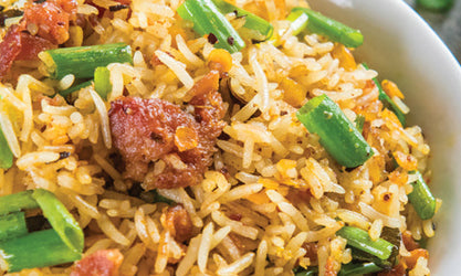 Savoury Bacon and Dhal Rice