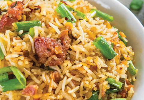 Savoury Bacon and Dhal Rice